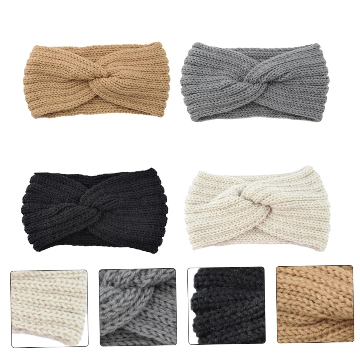 minkissy 8pezzi Fasce Per Femminili Maglia Larghe Accessori Caldi Per Orecchie Fasce Fatte Mano Per Inverno Comfort e Stile Per Ogni Outfit
