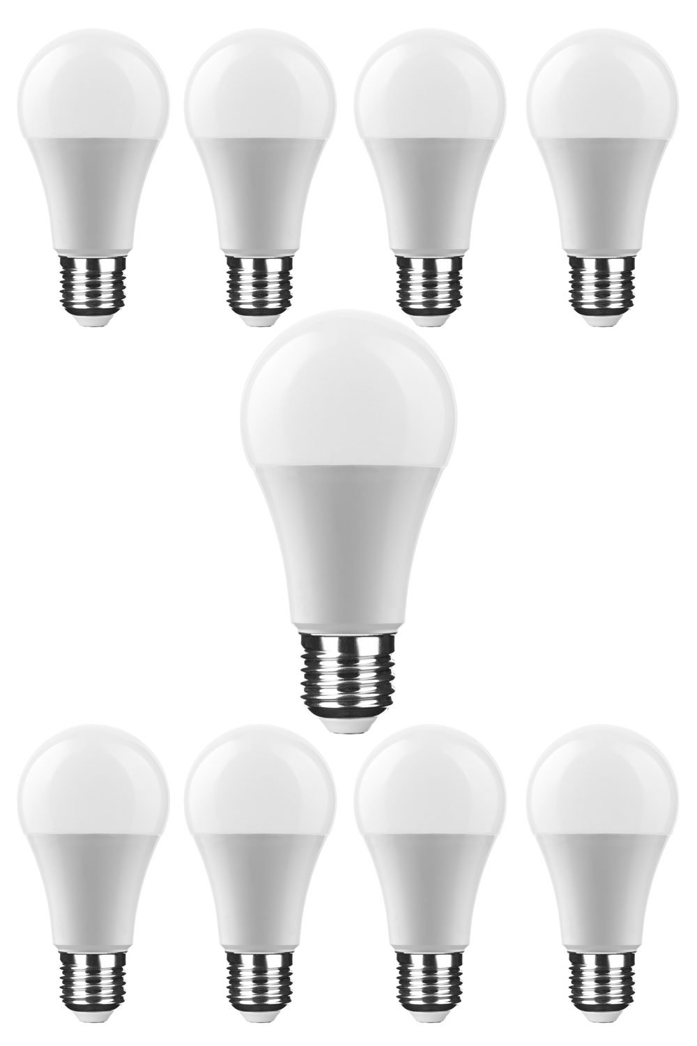 NuLoXx9 Pack LED Globe A60 Aluminium Plastic E27 12 W/840 4000 K Neutral White 1200LM/220... 240 V AC, 270 ° Beam Angle, 3-year Warranty.