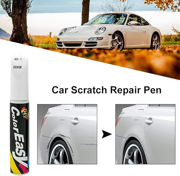 Rakiuty Penna per Ritocco Auto, Rimuovi Graffi Auto, Pennarello Copri Graffi Auto, Vernice per Ritocco di Auto, 1 Pezzi, Bianco - 4