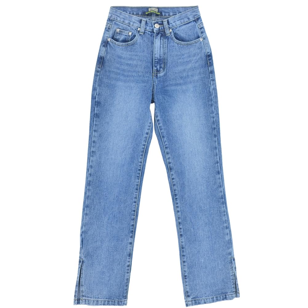Pantalones Vaqueros Ajustados De Pierna Recta para Mujer con Piernas Abiertas Y Sensación De Drapeado, Pantalones hasta El Suelo con Un Diseño Ligeramente Acampanado