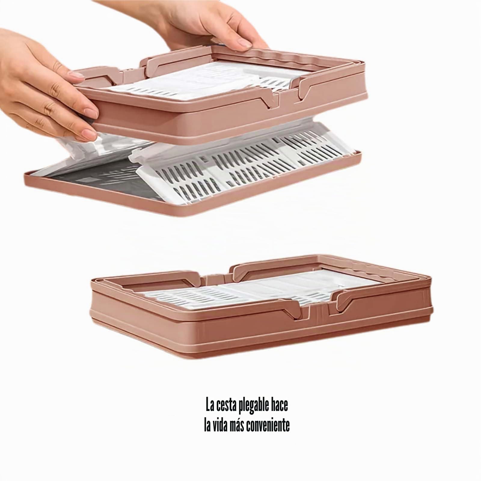 cestas de la compra plegables，Cesta de la Compra Plegable portátil，caja plegable de plástico con asa，Ideal para guardar en casa, guardar refrigerios y mientras acampa o en el baño (color naranja)