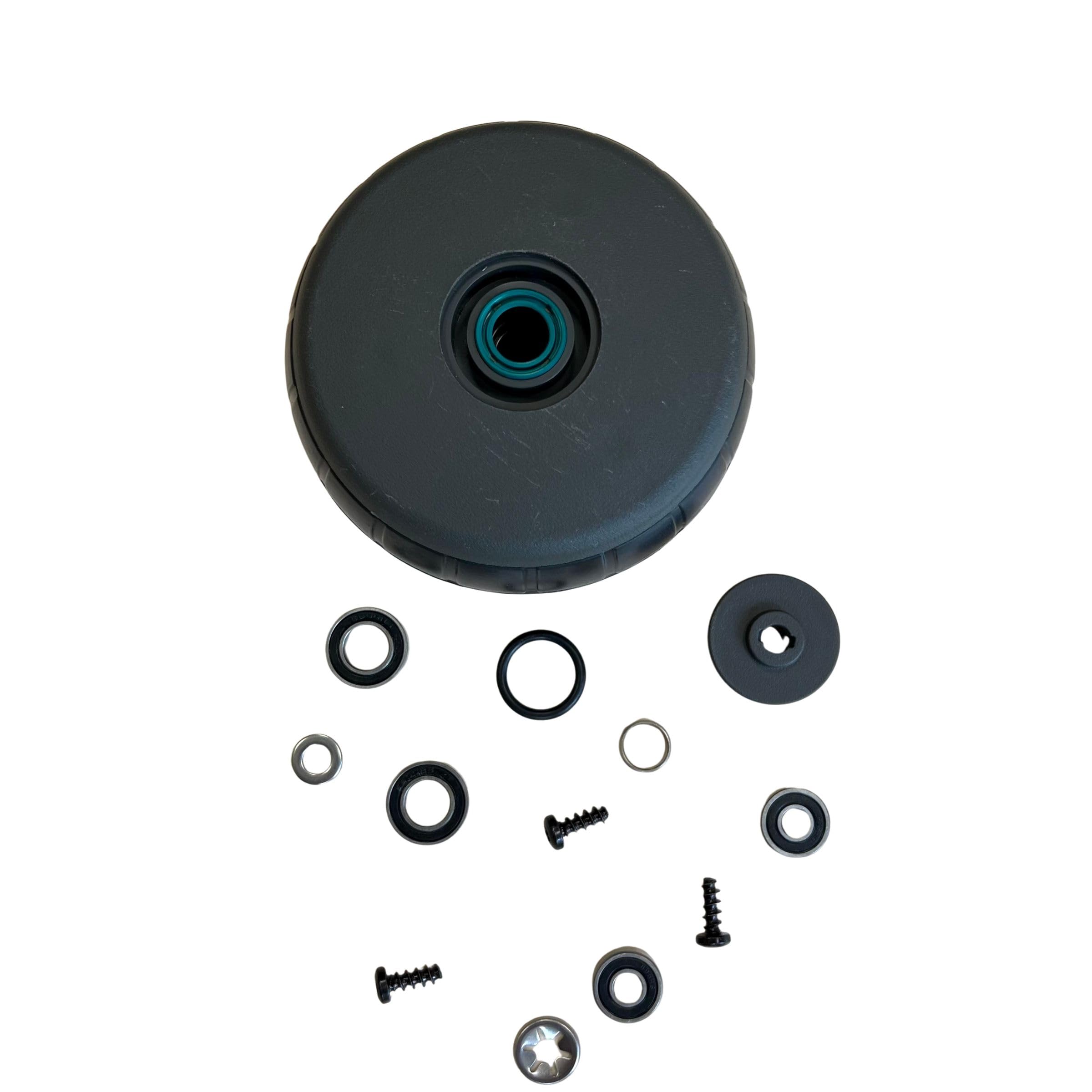 TIMBERA Kit di Riparazione Compatibile con Gardena SILENO+: Ruota Anteriore Senza Asse con Cuscinetti, Guarnizioni, Battistrada, Mozzo e Copertura - Modelli R100Li R130Li R160Li Tosaerba Robot