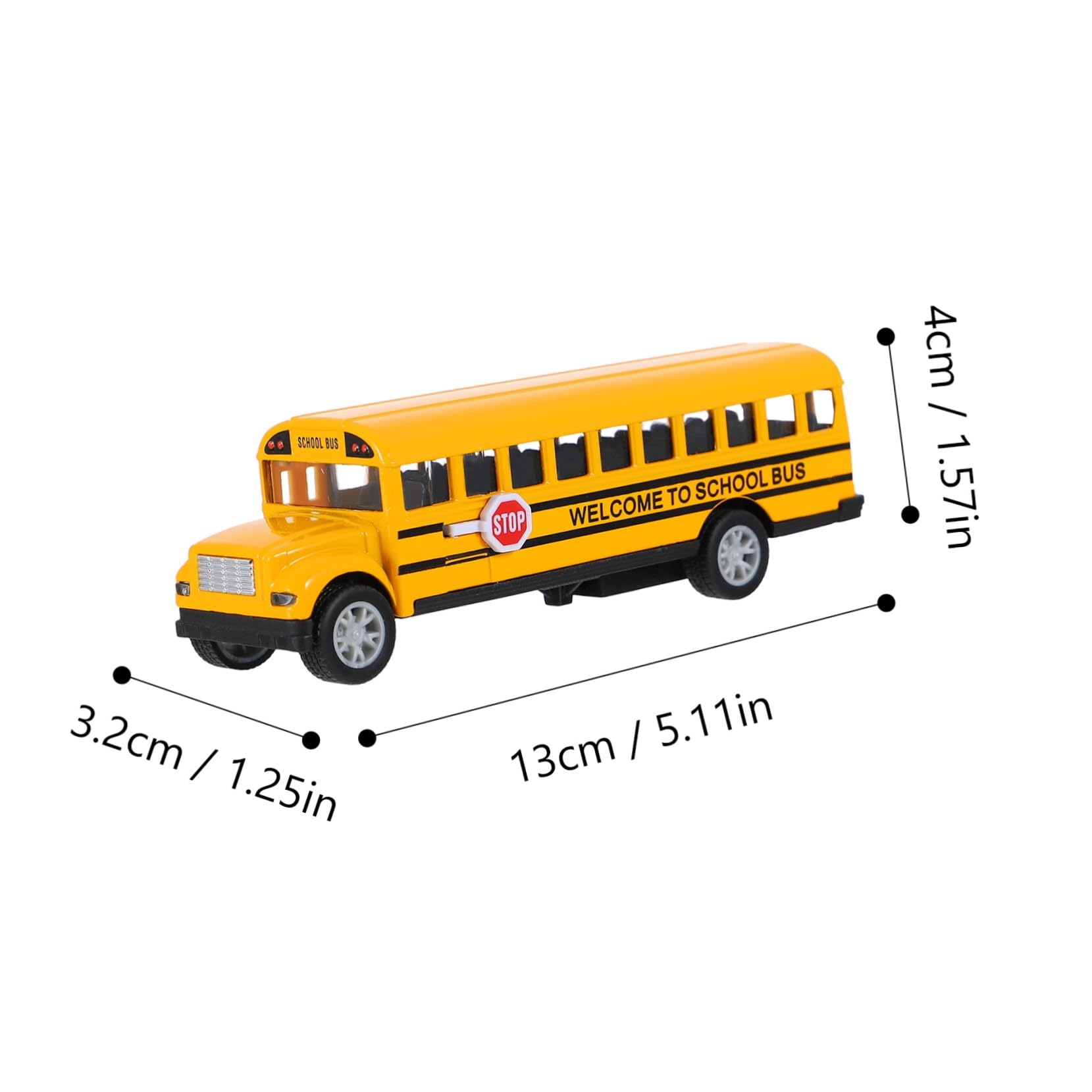 Jouet de Bus Scolaire Jaune en Alliage, 2 Pièces, pour Garçon et Filles