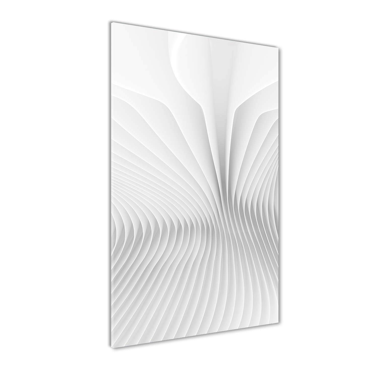 Tableau en verre trempé abstrait blanc pour sublimer la décoration du salon