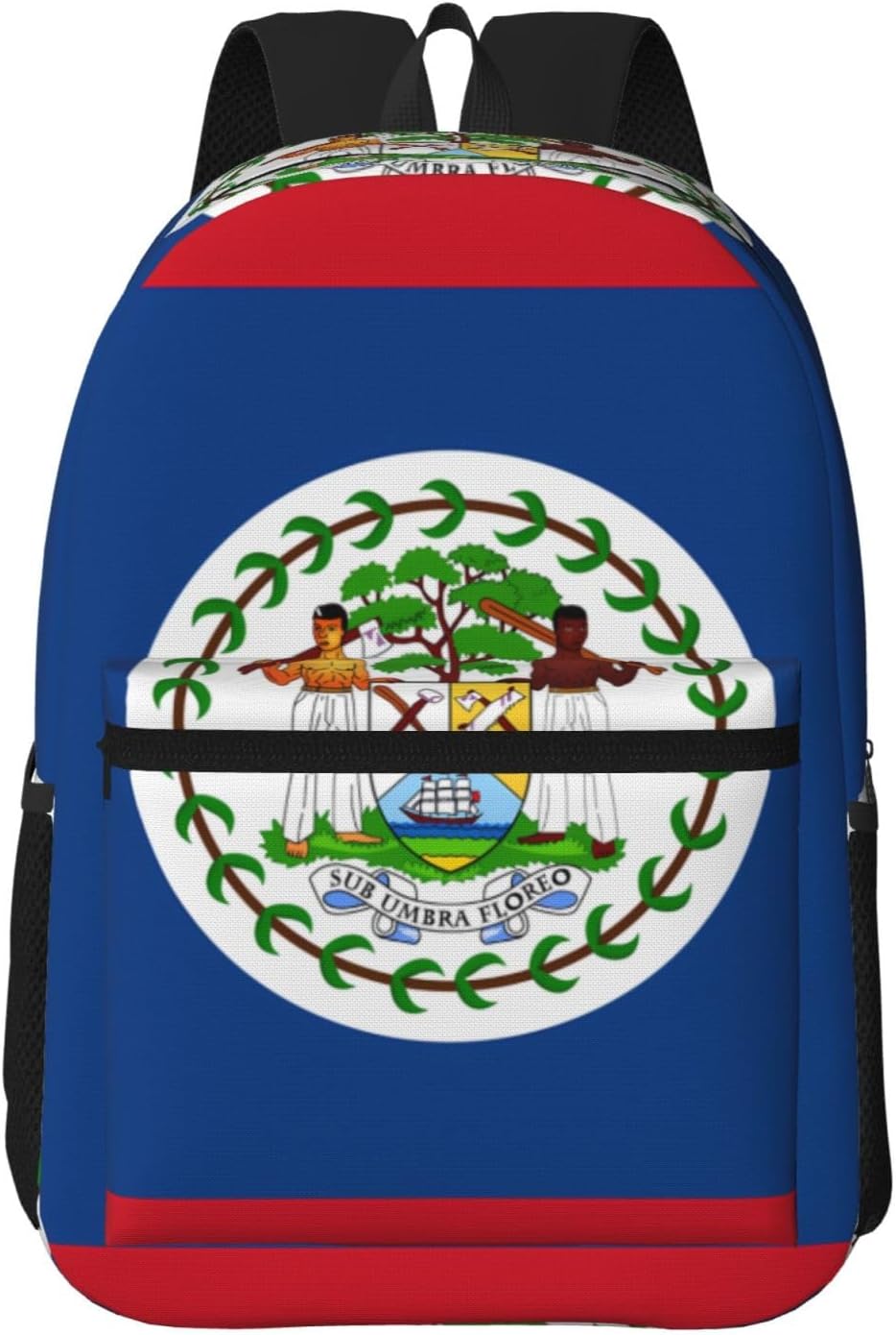 Belize Flag Large capacity backpack (17 inches), suitable for men and women, suitable for school, work, hiking, camping