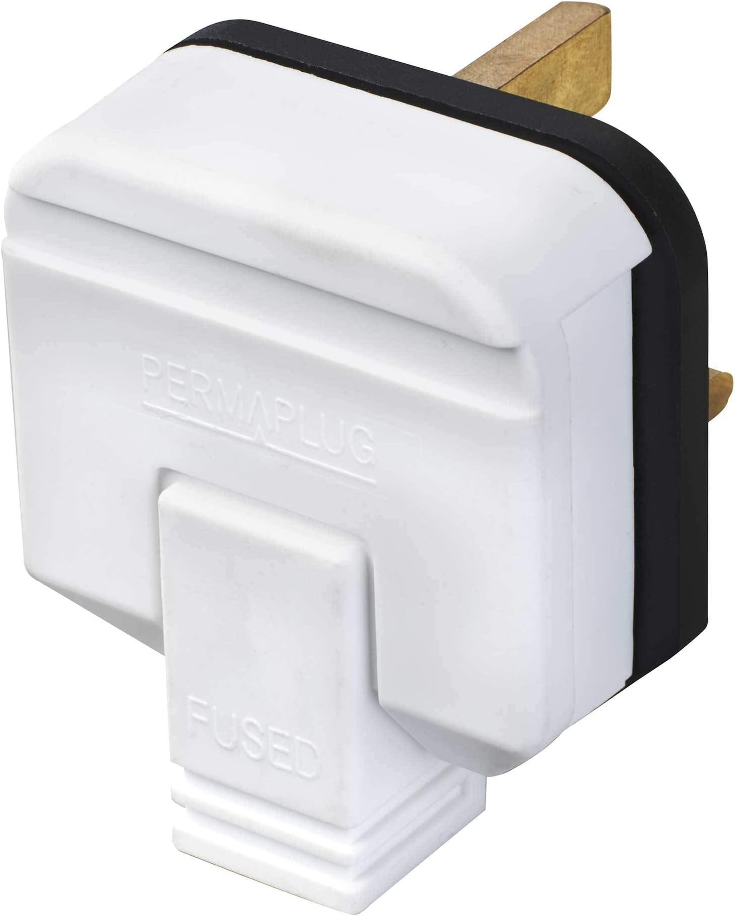 UK 3 Pin Mains Plug. 13 Amp Heavy Duty Black/Orange/White HDPT13B-01 (White)