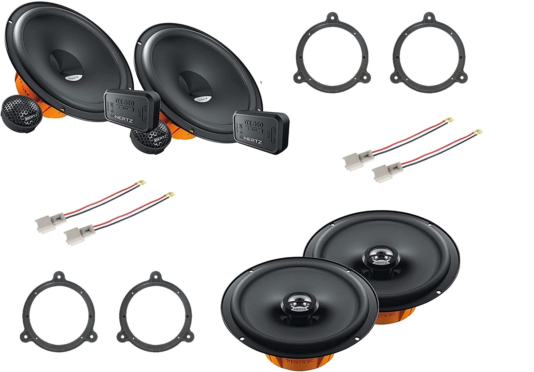 Kit 6 Casse Compatibile con Renault Capture Con Adattatori E Supporti Altoparlanti Hertz ANTERIORE e POSTERIORE dsk 165.3 DCX 165