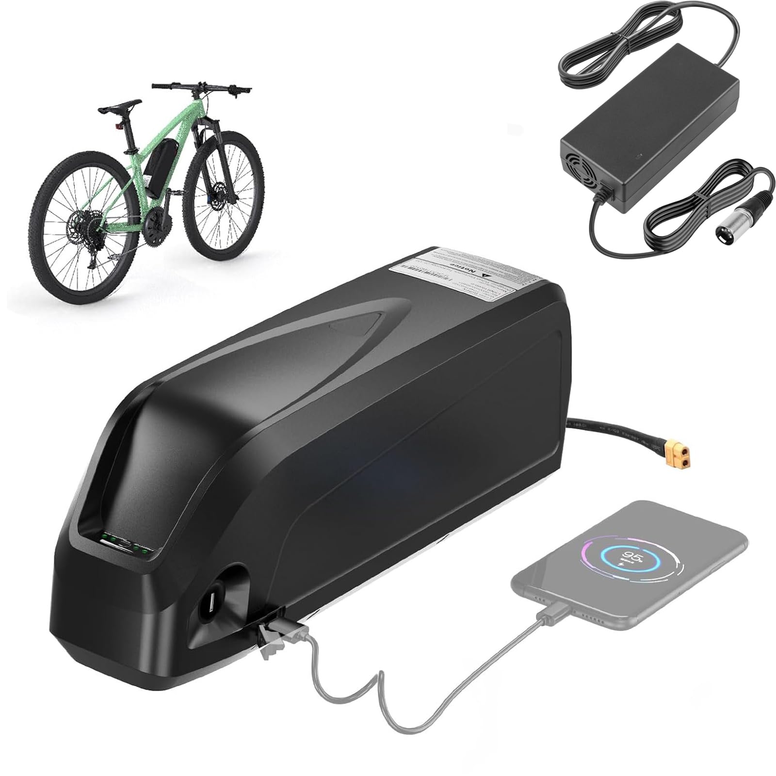 Amazon | WILLQ 52V 13Ah 18Ah 20Ah E-Bikeバッテリー 取り外し可能な