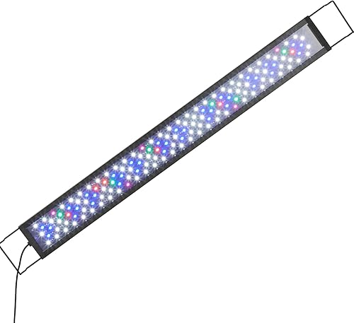 Miniatura 10 de VEVOR Luz de acuario, luz de espectro completo de 18 W con 5 niveles de brillo ajustable, temporizador ajustable y memoria de apagado, con soportes