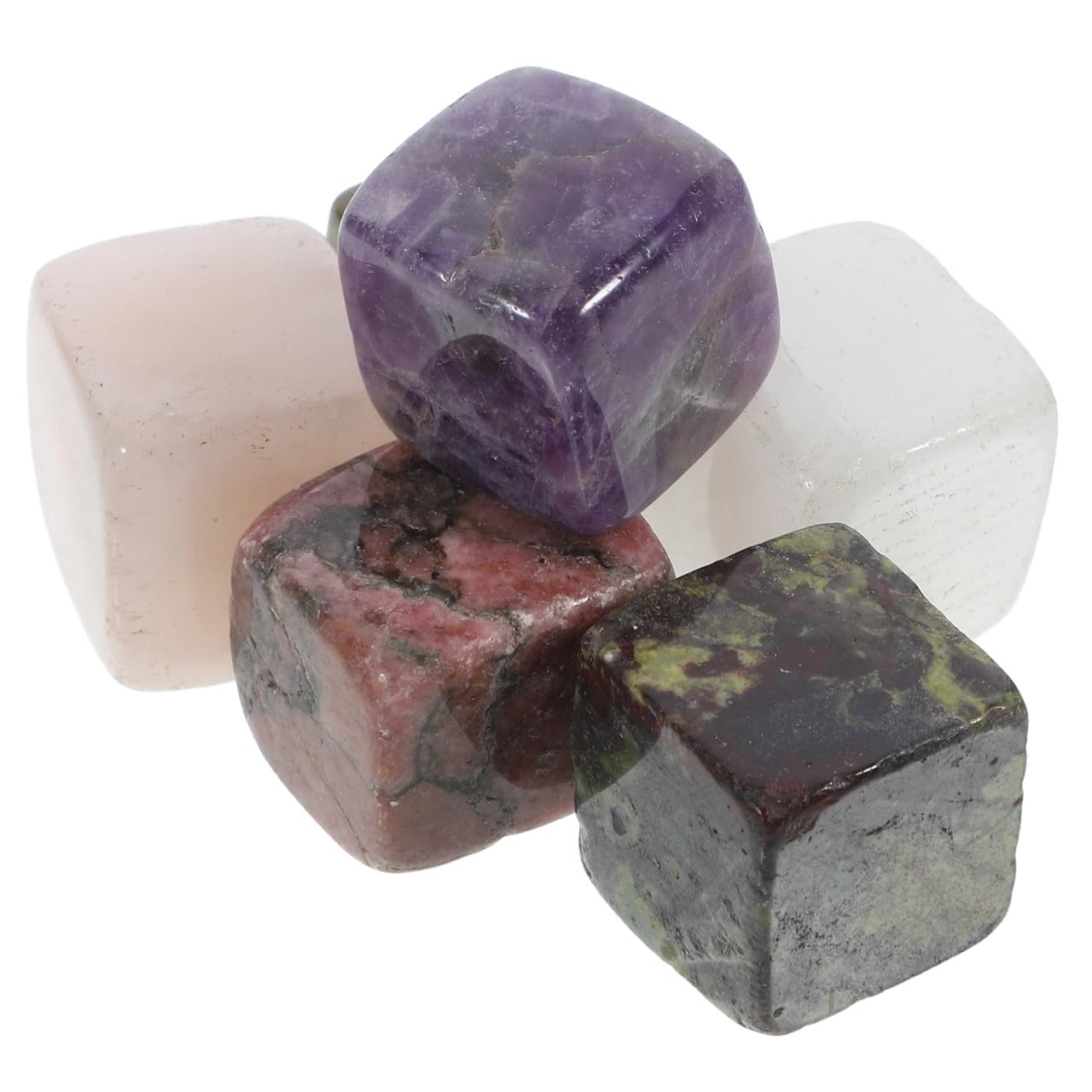 Reusable Quartz Whiskey Ice Cubes, Elegant Drink Coolers for Women, Unique Cube Shape, Colors, Quartz Dream and More, Pack of 6-image-5