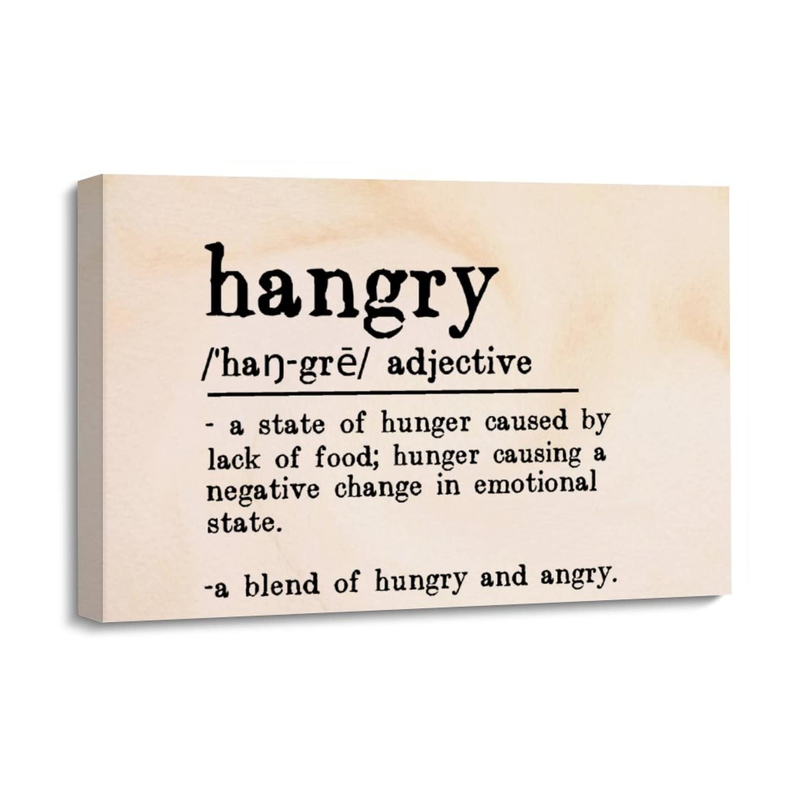 Wall Prints Hangry Framed Canvas Print Wall Art Hangry Definition Modern Gallery Wall Decor Christmas Gift for Housewarming,8x12 Inch