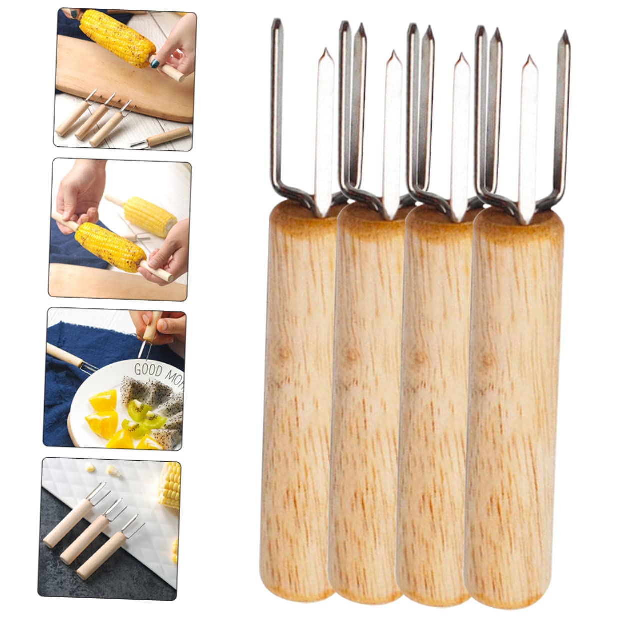 4 Sätze Teiliges Maiskolbenhalter Wiederverwendbare Bbq Spieße Für Grill Und Party Einfache Handhabung Für Leckeren Maisgenuss Im Freien 6 Stück * 4