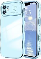 Vista 46 de LCHULLE Funda para iPhone Air para mujeres y niñas, lindo marco ondulado con forma rizada con patrón de corazón de amor, cubierta de protección