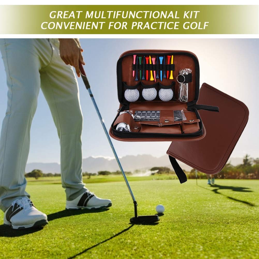Golf Bag Strumento Kit, Kit di Attrezzi da Golf Sport Esterno di Pelle Golfista Accessori da Golf