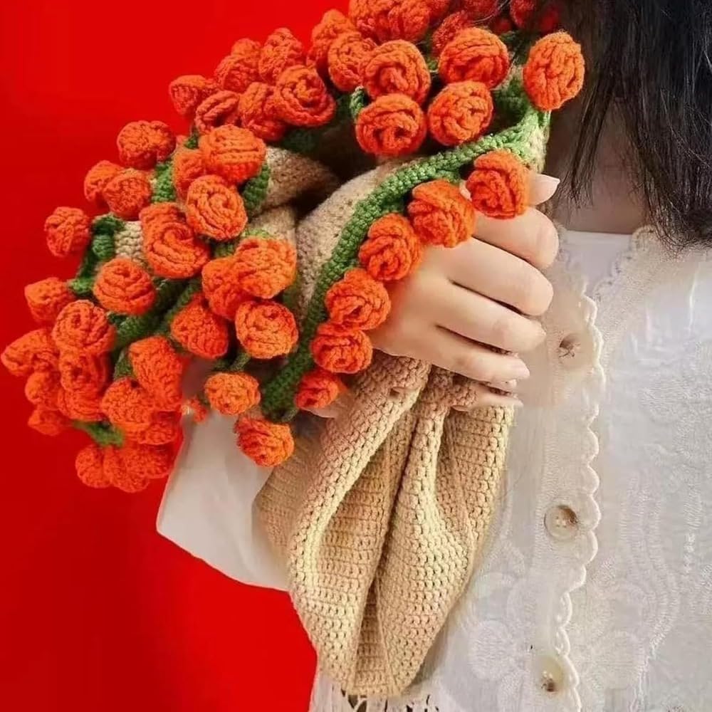 Amazon｜「FLYKING」ブーケブランケット かぎ針編みフラワー DIY 毛糸