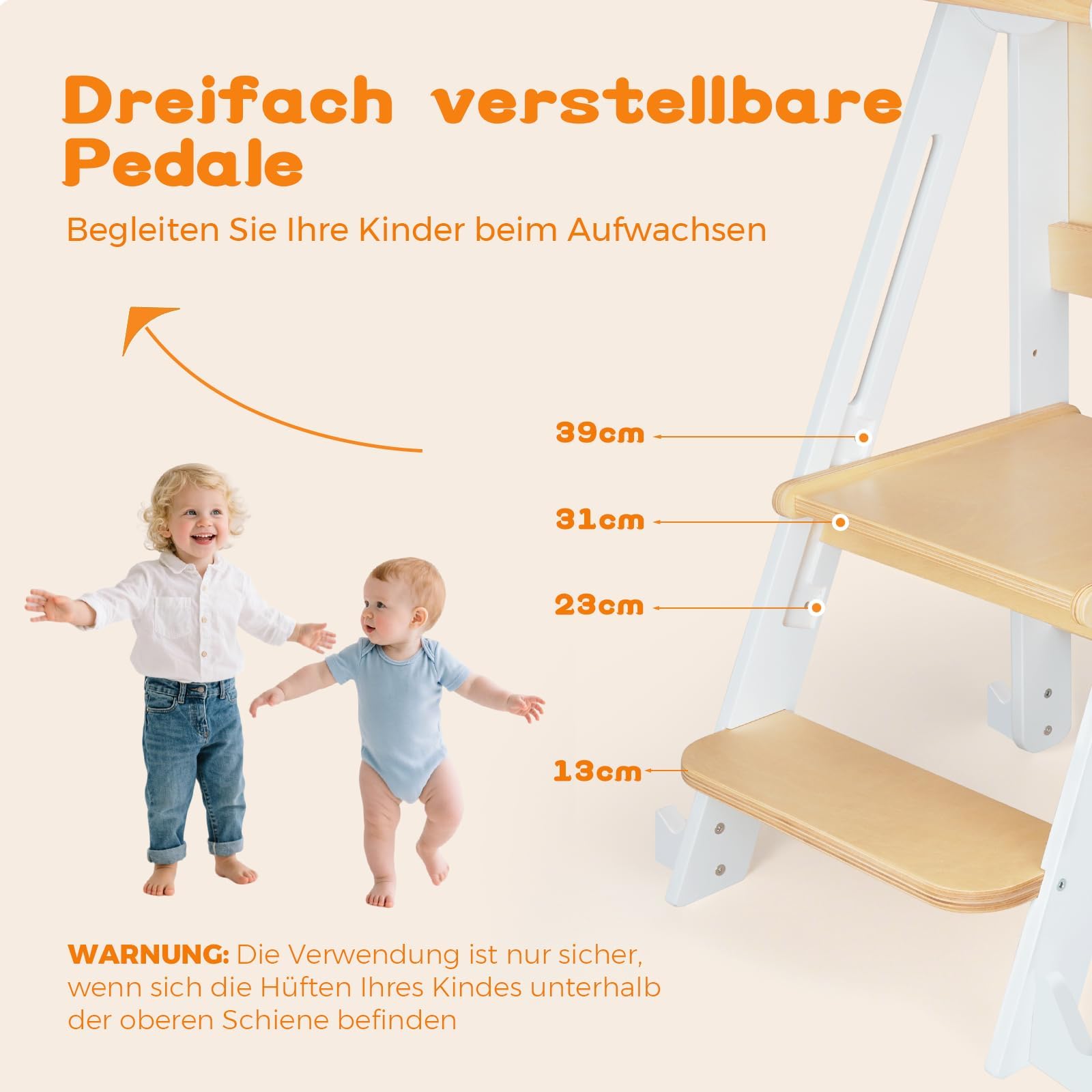 Lernturm ab 1 Jahr | 2 in 1 Learning Tower für Kinder | Klappbare Tritthocker mit Reißbrett | Lernturm Für Kinder, für Küche Tisch Bad