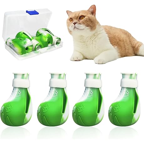 Soft Silicone Cat Paw Covers for Scratch Prevention in Grooming and Clipping
