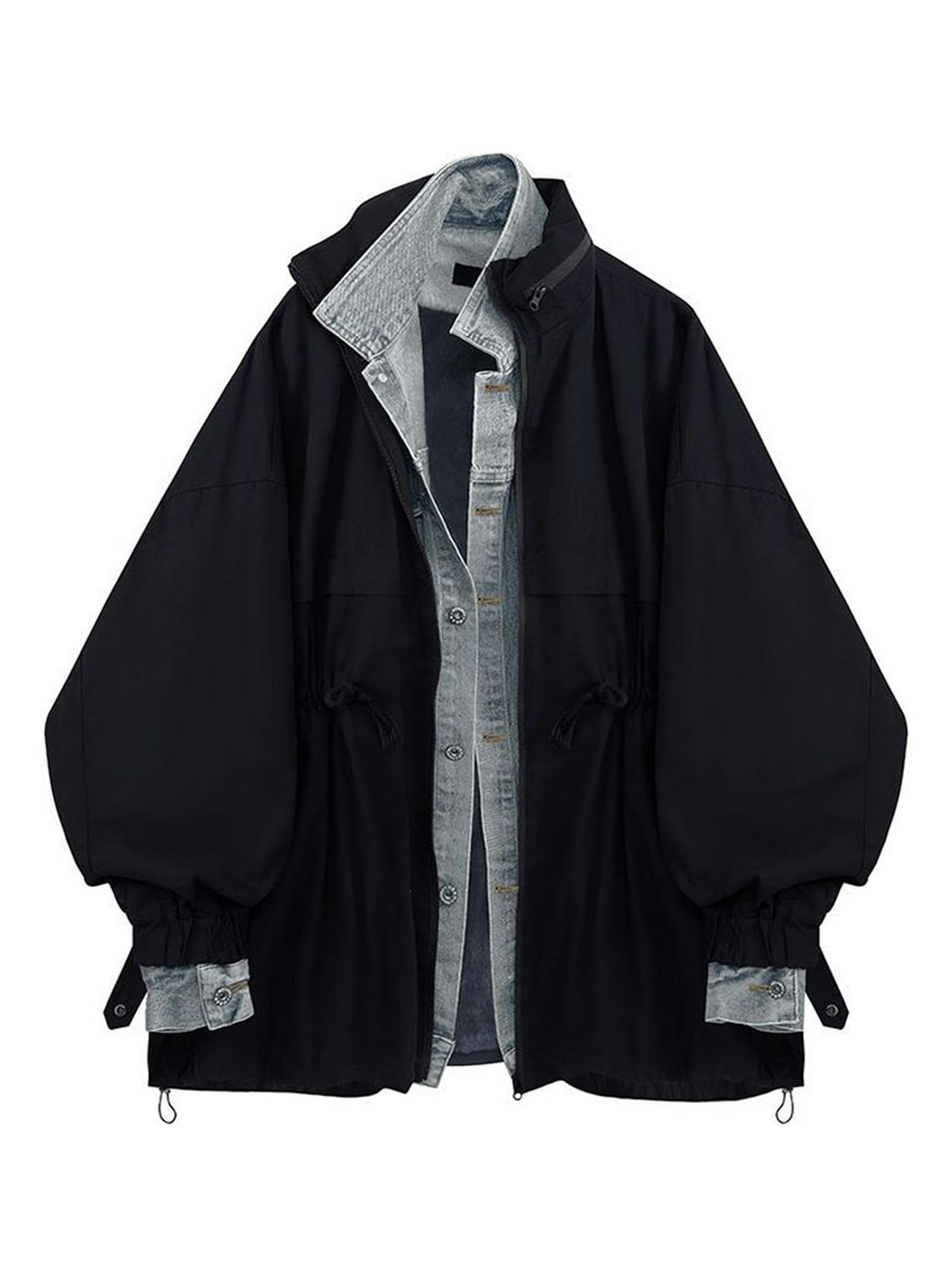 Ensemble Pantalon Deux pièces Unisexe, Streetwear, Ample, Faux Manteau Deux pièces, Veste + Beau Pantalon Cargo, Veste-XL, Automne Hiver