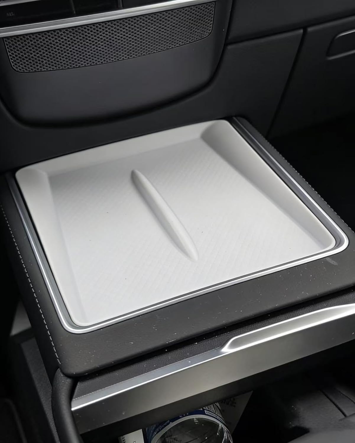 Center Console Wireless Charging Pad Protector for Tesla Model 3 (Highland 2024-2025) & 2025-2026 Tesla Model Y Juniper, Ultra-Thin Phone Non-Slip Pad, Silicone Charging Tray Cover Accessories - White image 5
