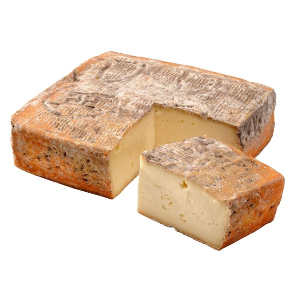 Taleggio fermier AOP – Fromage Italien à Pâte Molle de fabrication artisanale – 1/2 Pièce +/- 1kg – Lait cru de Vache de lombardie – Texture Crémeuse & Croûte Lavée – Saveurs Douces et Fruitées