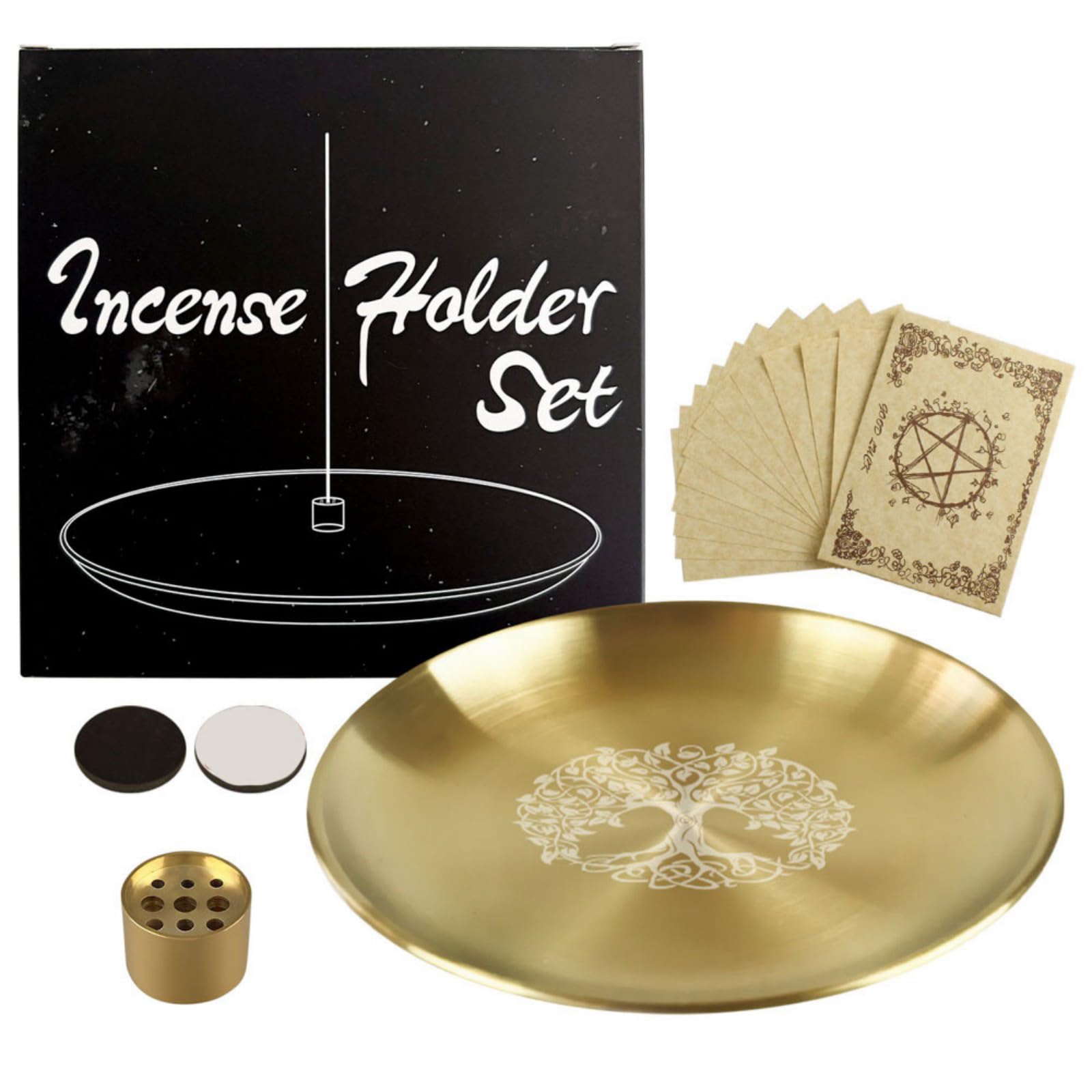 ZEPFJHE Multipurpose with Stand for Wiccan Supplies and Witchcrafts Altars Plate