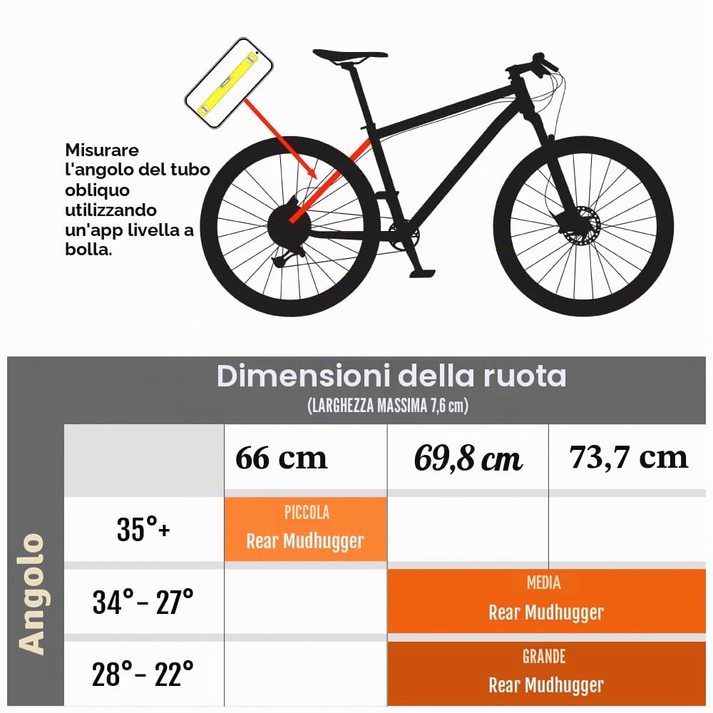 Mudhugger Parafango posteriore MK2 per mountain bike, 27,5" e 29", con sospensioni complete, fissaggi inclusi, parafango adatto per ciclismo, corsa, mountain bike e bici da strada ibride
