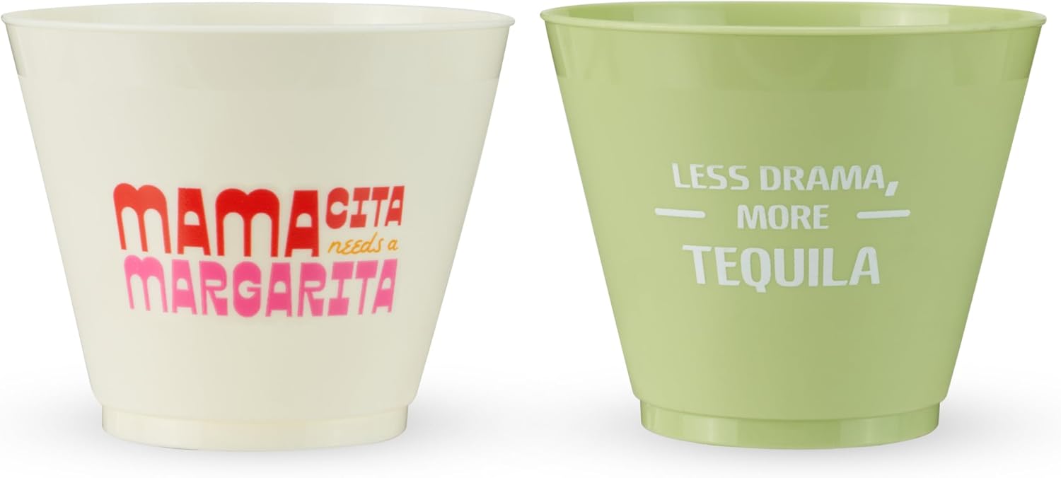 Blush Frosted Cocktail Party Cups, Set of 12 Reusable Small Plastic Cups for Margarita, Fruit Punch, Soda, Juice, Plastic Tumblers for Summer BBQs, Beach, Pool, Mexican Themed Party Supplies, 9 oz