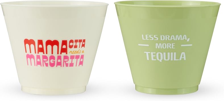 Blush Frosted Cocktail Party Cups, Set of 12 Reusable Small Plastic Cups for Margarita, Fruit Punch, Soda, Juice, Plastic Tumblers for Summer BBQs, Beach, Pool, Mexican Themed Party Supplies, 9 oz