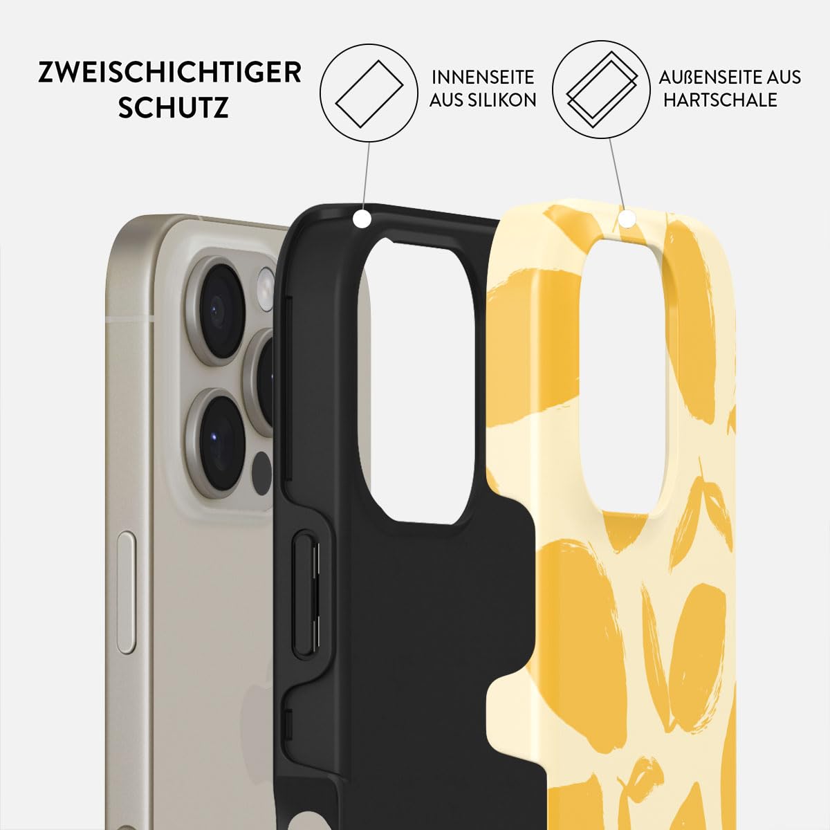 BURGA Handyhülle für iPhone 16 Pro – Unisex Hybrid-Schutzhülle mit stoßdämpfendem TPU & kratzfester Außenschale, erhöhter Displayrand, MagSafe-kompatibel, kabelloses Laden, stylisches Design
