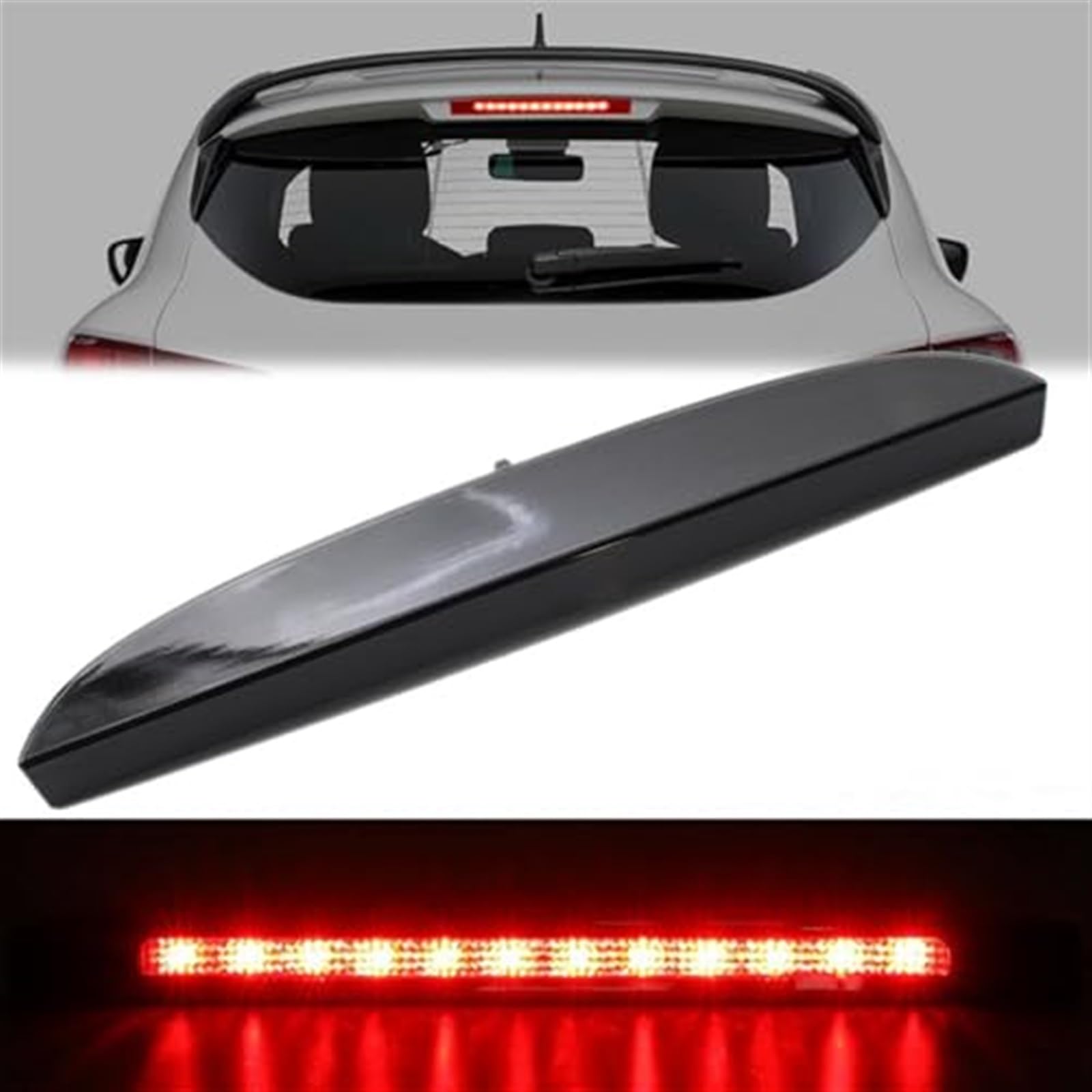 Luz trasera ahumada de montaje alto de 12 LED, tercera luz de freno trasera, luz de freno, for Clio, for Mk II III 1998-2006 7700410753 Tercera luz de freno