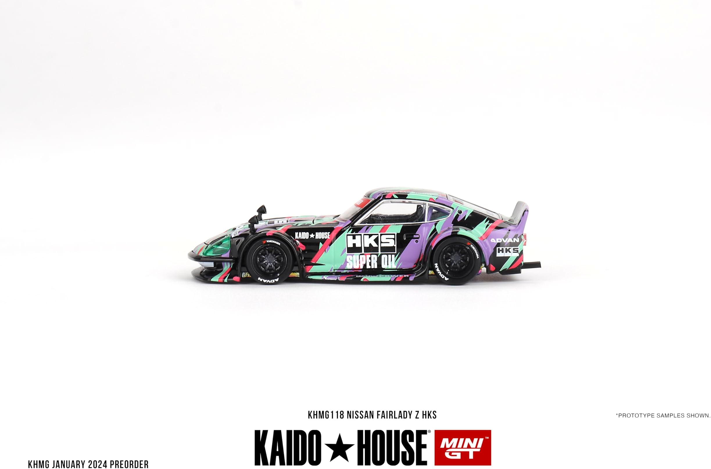 Mini GT Models True Scale Miniatures Car Compatible with Nissan Fairlady Z HKS V1 1/64 Diecast Car Kaido House KHMG118