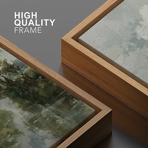 SIGNWIN Framed Canvas Print Wall Art River Through Spring Forest Field Nature Wilderness Modern Art Decorative for Living Room, Bedroom, Office - 24"x36" NATURAL - 4