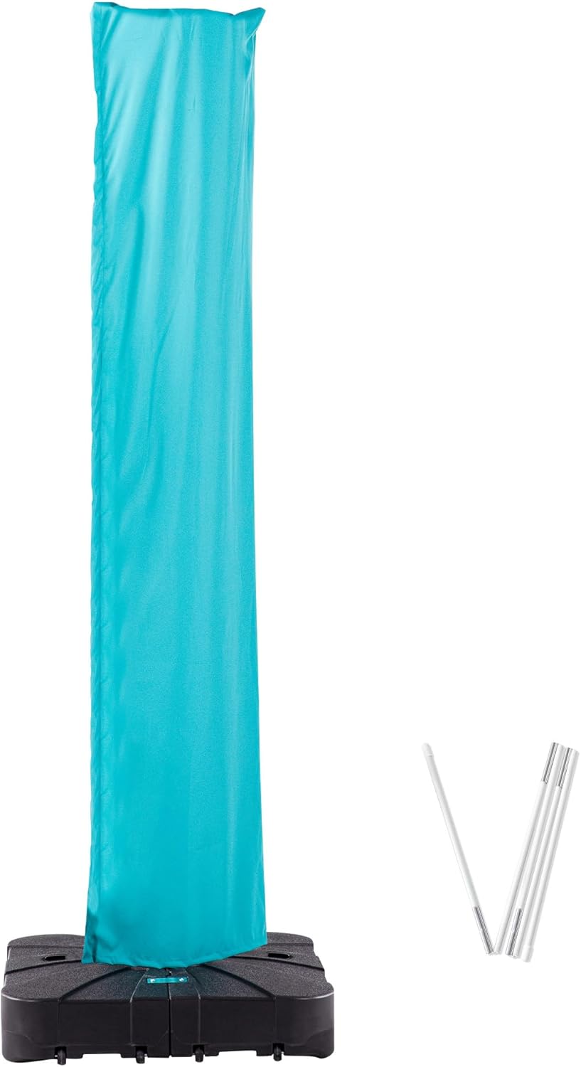 Patio Umbrella Cover Waterproof UV Resistant Outdoor Cantilever Umbrella Covers with Zipper and Rod, Turquoise