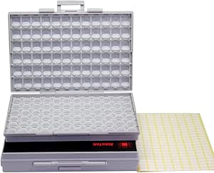 Dos condensadores de resistencia SMT SMD 1206 0805 0603 organizador de cajas de almacenamiento de cuentas artesanales 144 compartimentos para cada caja