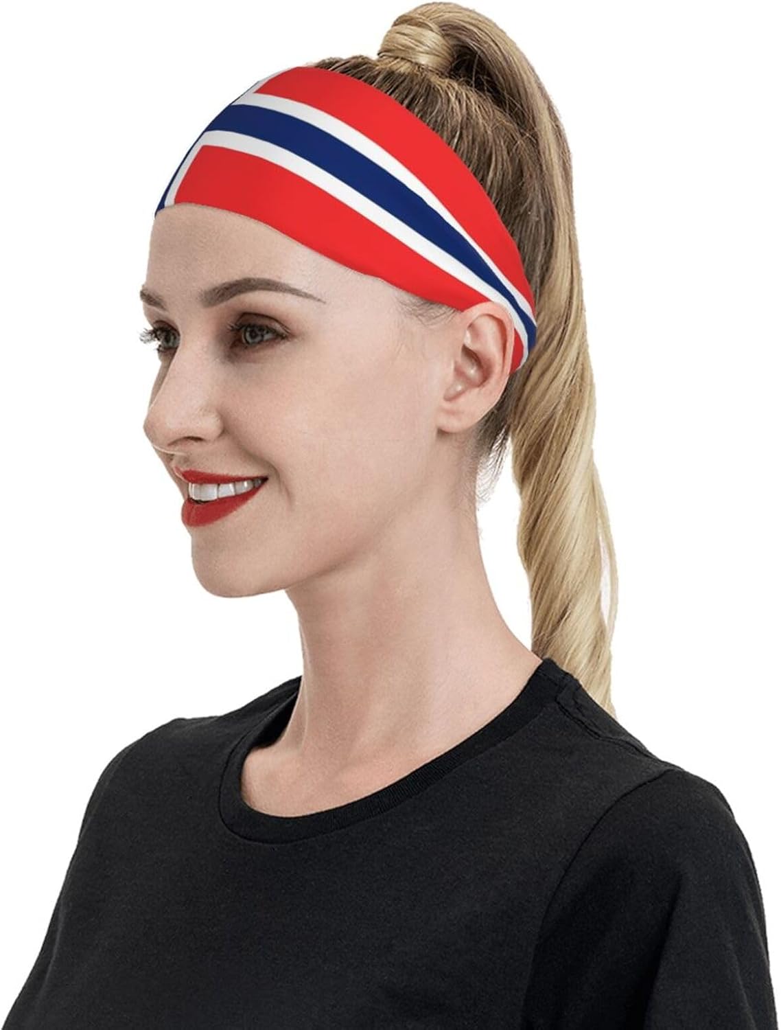 Flag Headbands Sports Headband Moisture Wicking Sweatband for Men Women Athletic Hairband for Running Football Tennis Volleyball Yoga Unisex