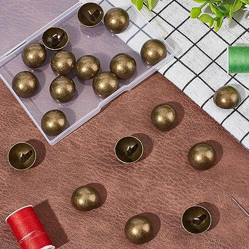 UNICRAFTALE 20Pcs 23mm Half Round Shank Blazer Buttons Metal Half Ball Dome Buttons Antique Bronze Sewing Buttons Alloy Shank Buttons for Christmas Day DIY Sewing Clothing Coats Home Clothes Project - Image 2