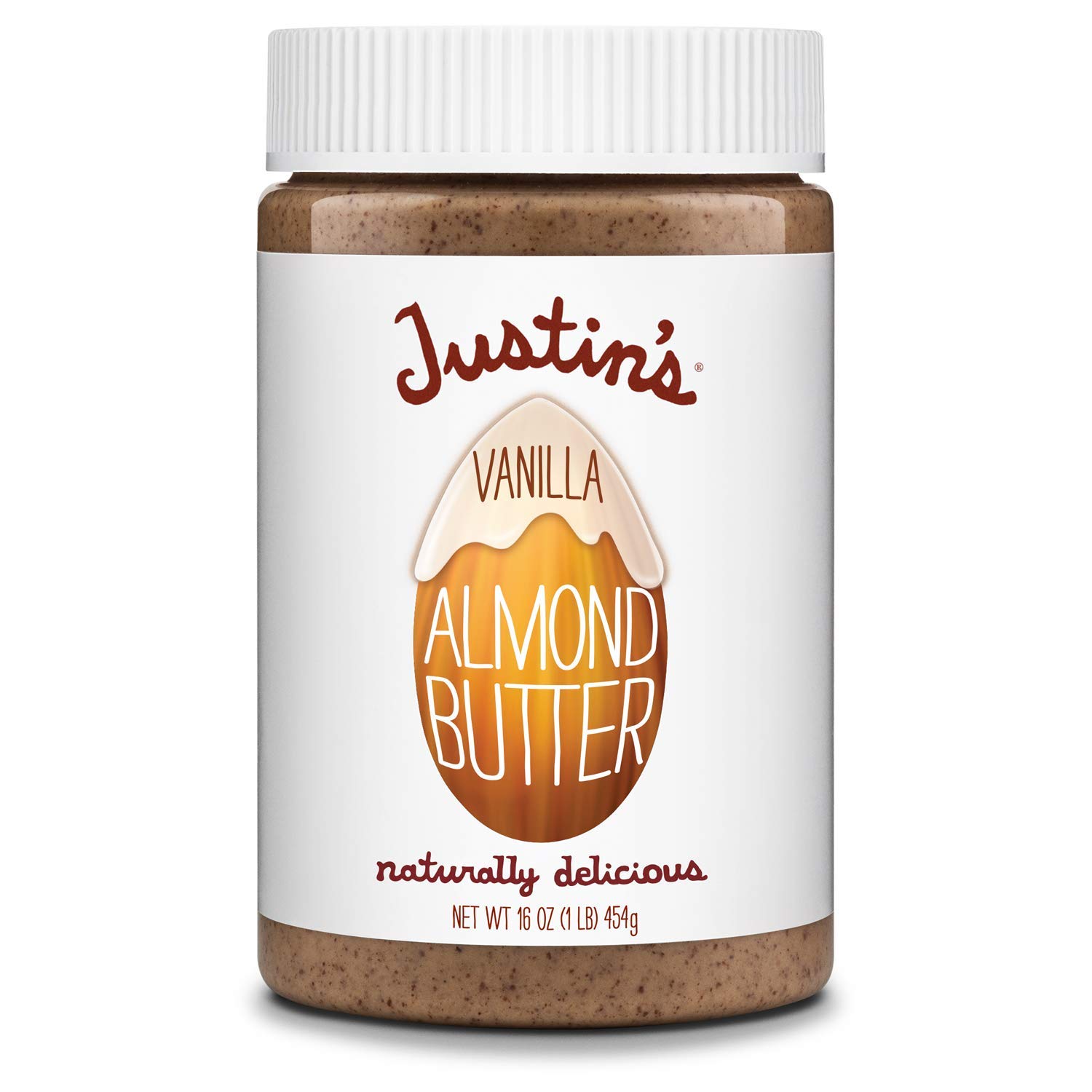 Justin's Vanilla Almond Butter, Gluten-free, Non-GMO, Vegan, Sustainably Sourced, 16 Ounce Jar (6 Pack)