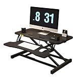 Uandhome Standing Desk Converter,Height Adjustable Sit Stand Desk Riser, Motorized Desk Riser with Keyboard Tray and Device Slot,Fits Monitor & Laptop(80*40*50cm)