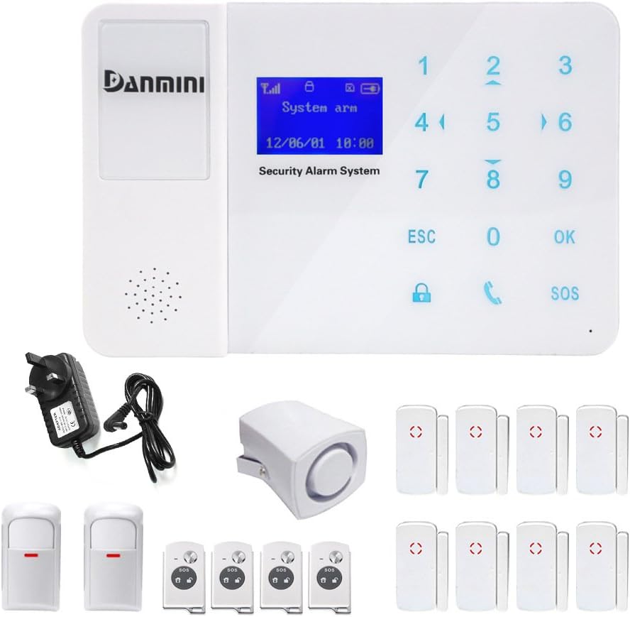 Anti theft alarm GSM Desktop Landline phone alarm system , white