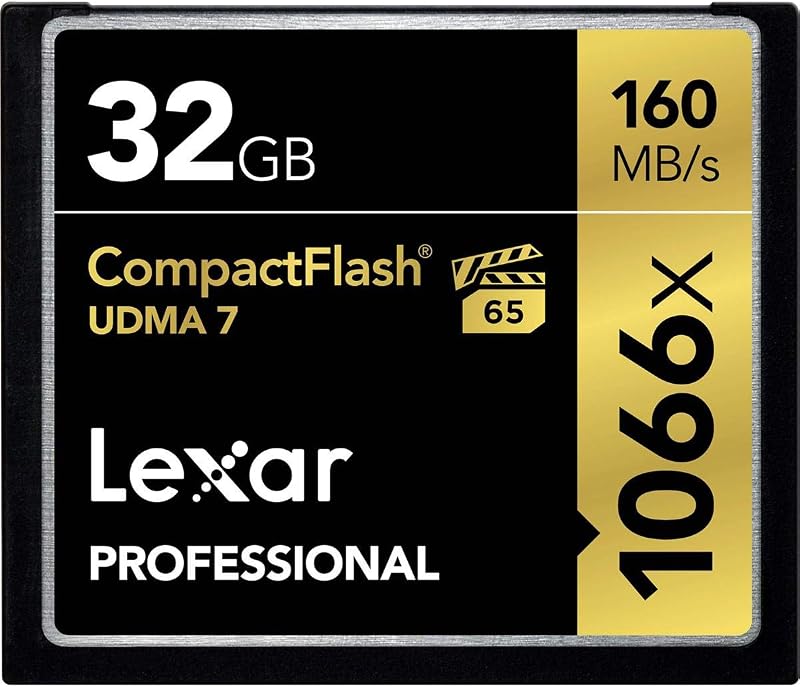 Tarjeta CompactFlash Lexar Professional 1066x 32 GB, hasta 160 MB/s de lectura, para fotógrafos profesionales, videógrafos, entusiastas (LCF32GCRBNA1066)