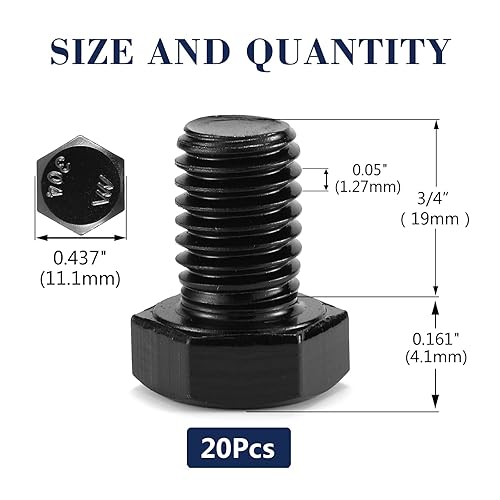 Miniatura 65 de Tornillo de cabeza hexagonal de 5/16-18 x 1/2 pulgadas, tuercas, arandelas planas y de bloqueo, 20 piezas de acero inoxidable 18-8 (304), totalmente