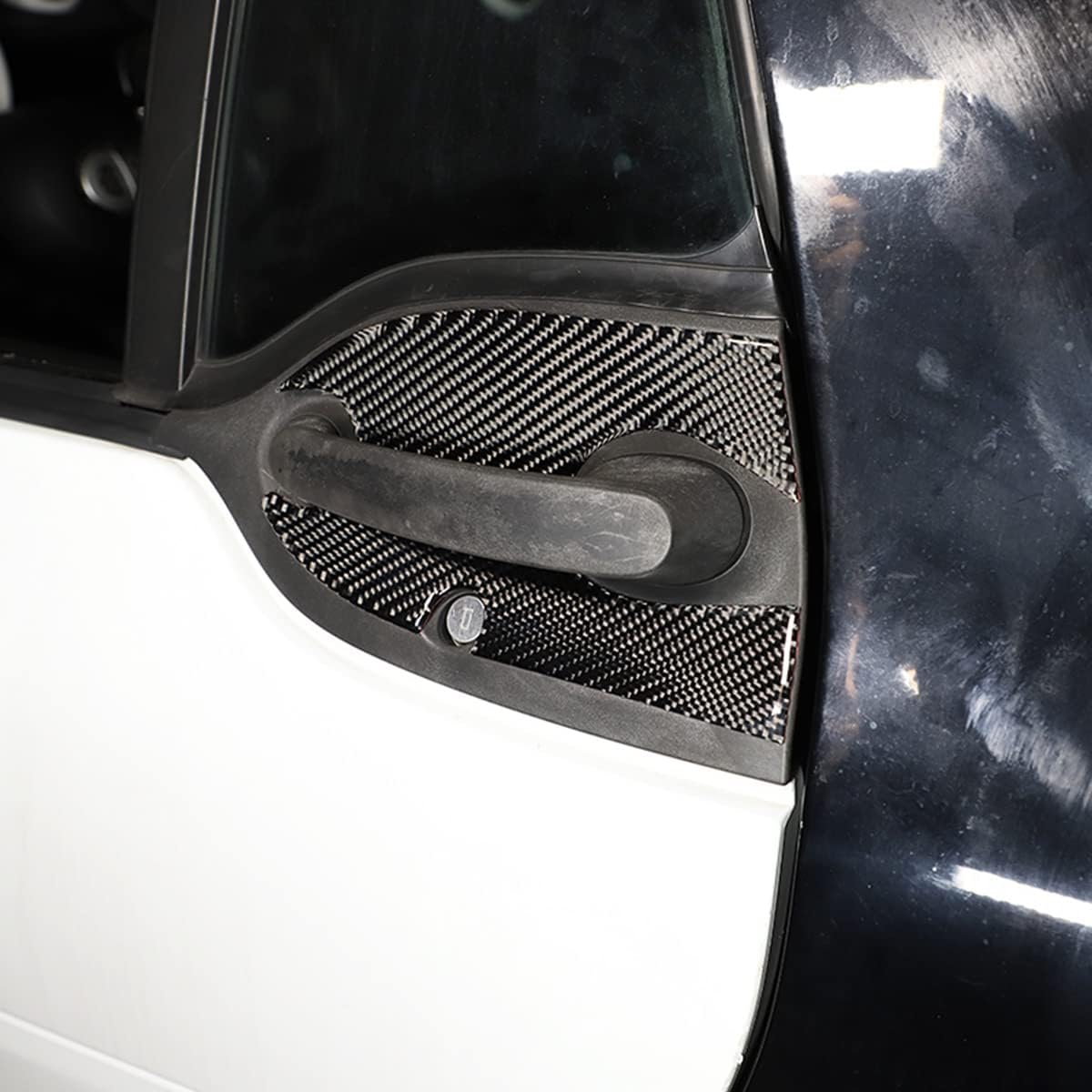 for Mercedes-Benz Smart 2016-2021 Real Carbon Fiber (Soft) Outer Door Bowl Panel Decorative Sticker Car External Accessories