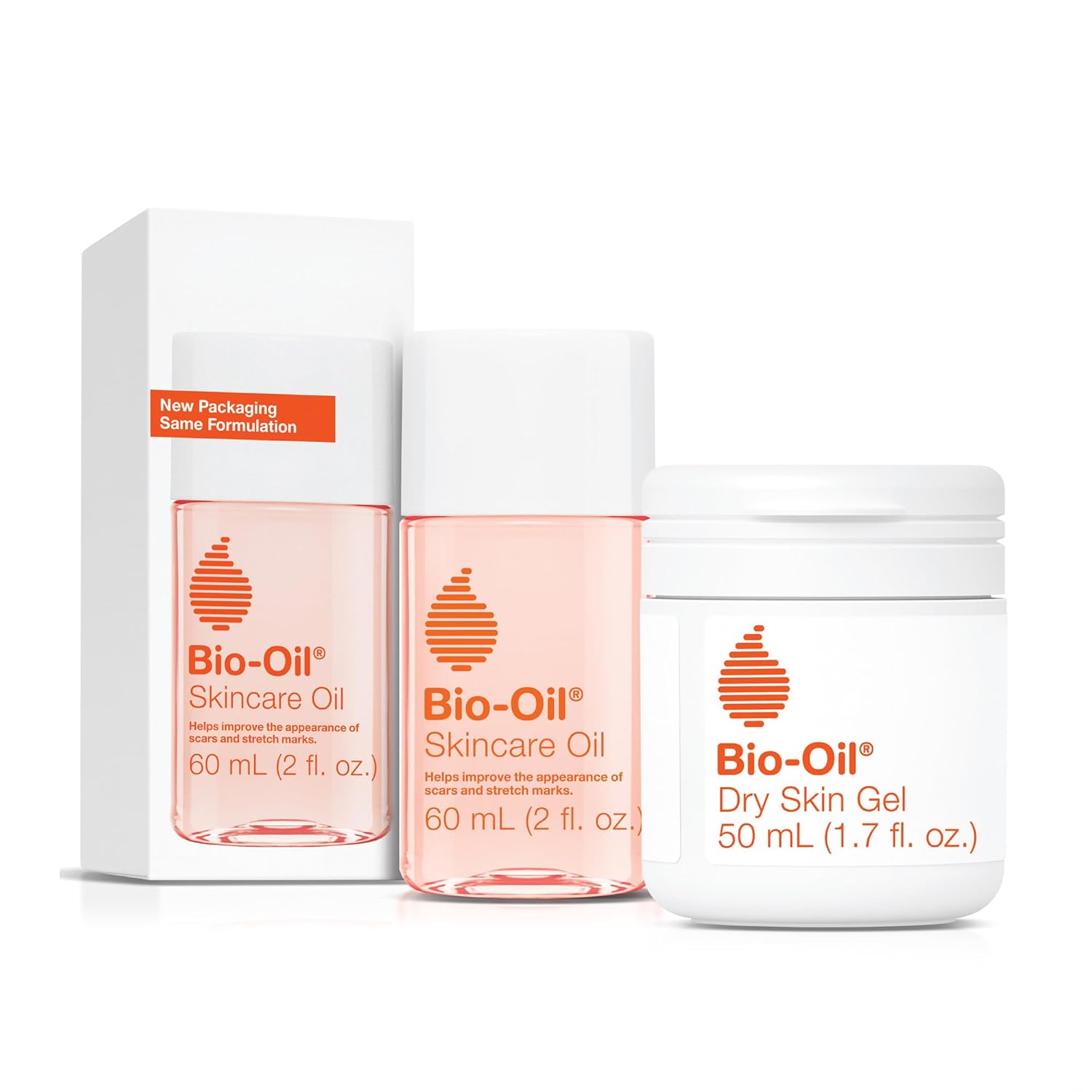 Bio-Oil Travel Skincare Bundle for Scars, Stretch Marks, and Dry Skin, Includes Skin Care Oil (2 oz) and Dry Skin Gel (1.7 oz)
