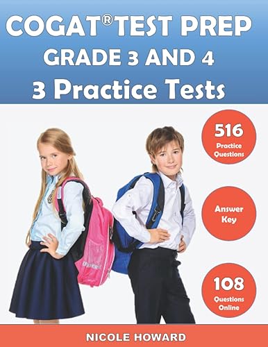 COGAT® TEST PREP GRADE 3 AND 4: 2 Manuscripts, CogAT® Practice Book Grade 3, CogAT® Test Prep Grade 4, Level 9 and 10, Form 7, 516 Practice ... Answer Key. (Gifted and Talented Test Prep)