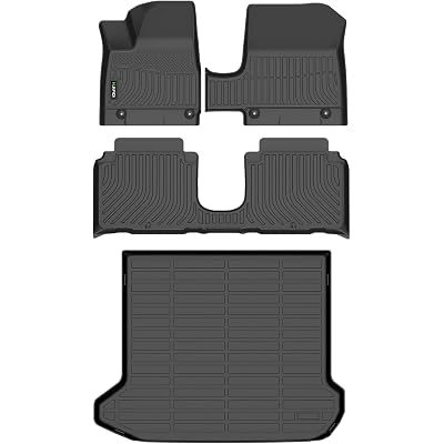 Floor Mats & Cargo Liner Custom for 2025-2026 Hyundai Ioniq 5 Limited (with Sliding Console) All Weather Protection TPE Automotive Floor Liners Fits Front& 2nd Row Set Accessories, Black