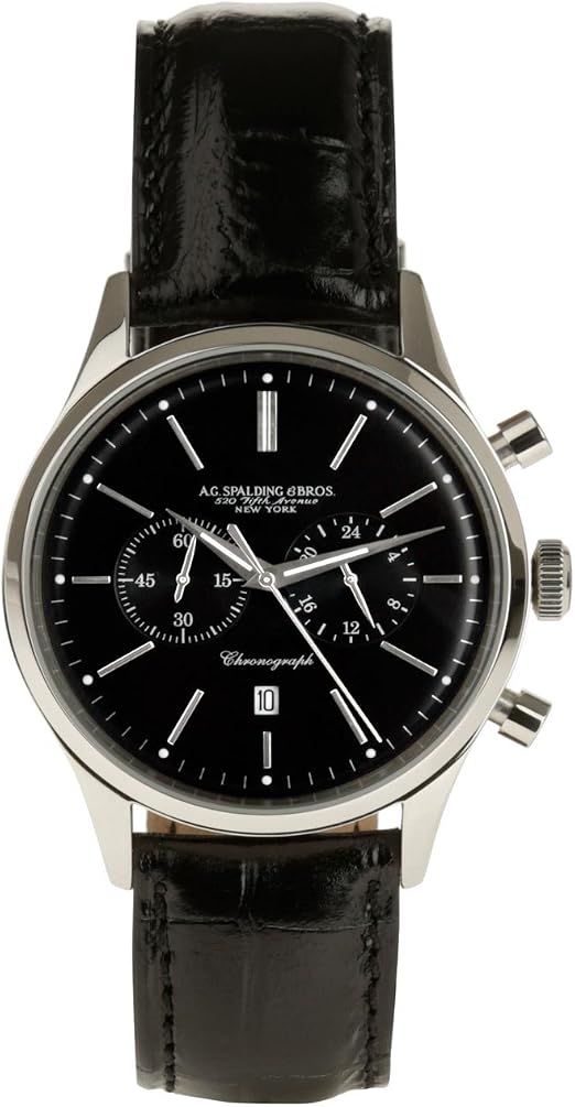 A.G. Spalding \u0026 Bros. Orologio Cronografo al Quarzo Unisex con Cinturino in  Pelle 174335U900 : Amazon.it: Orologi