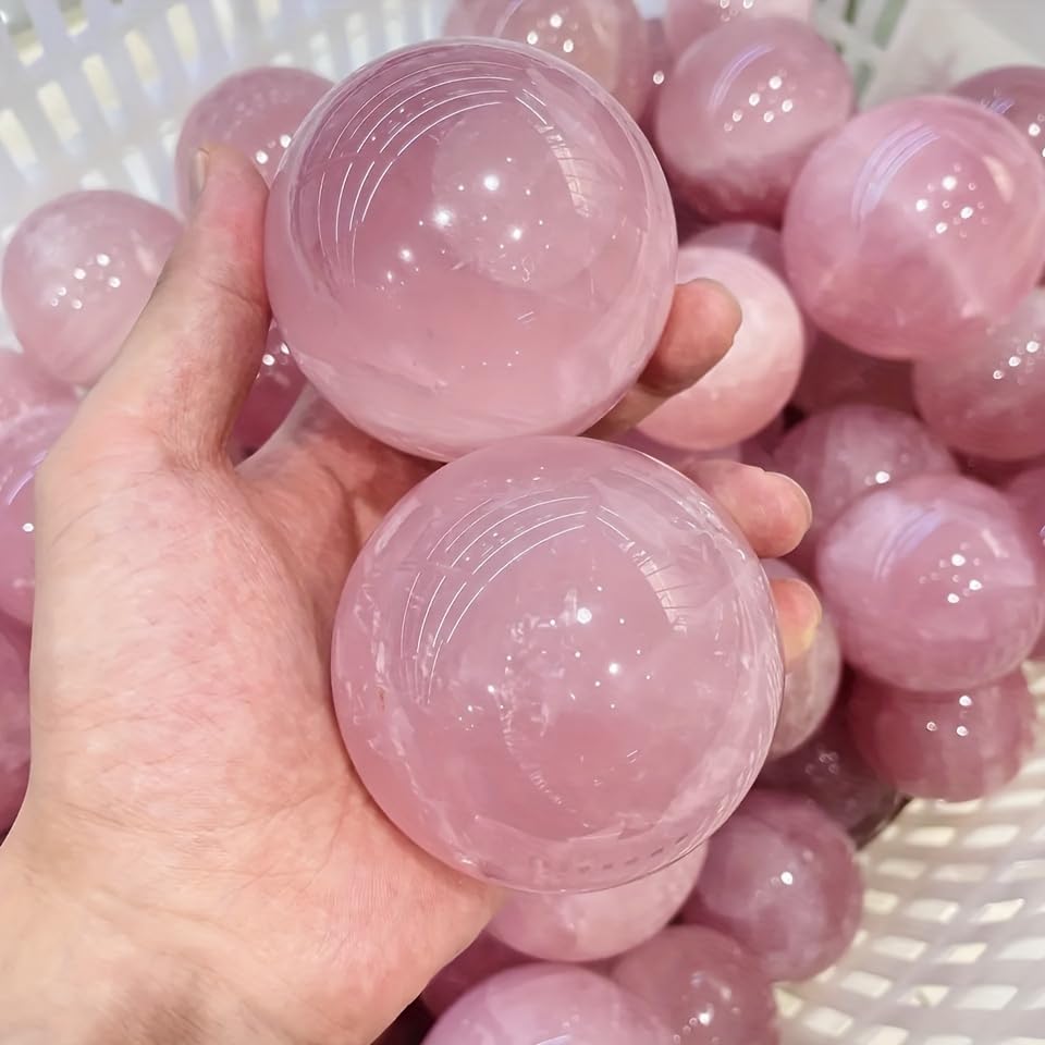 Esfera de cuarzo rosa para aliviar el estrés visual en escritorios 5