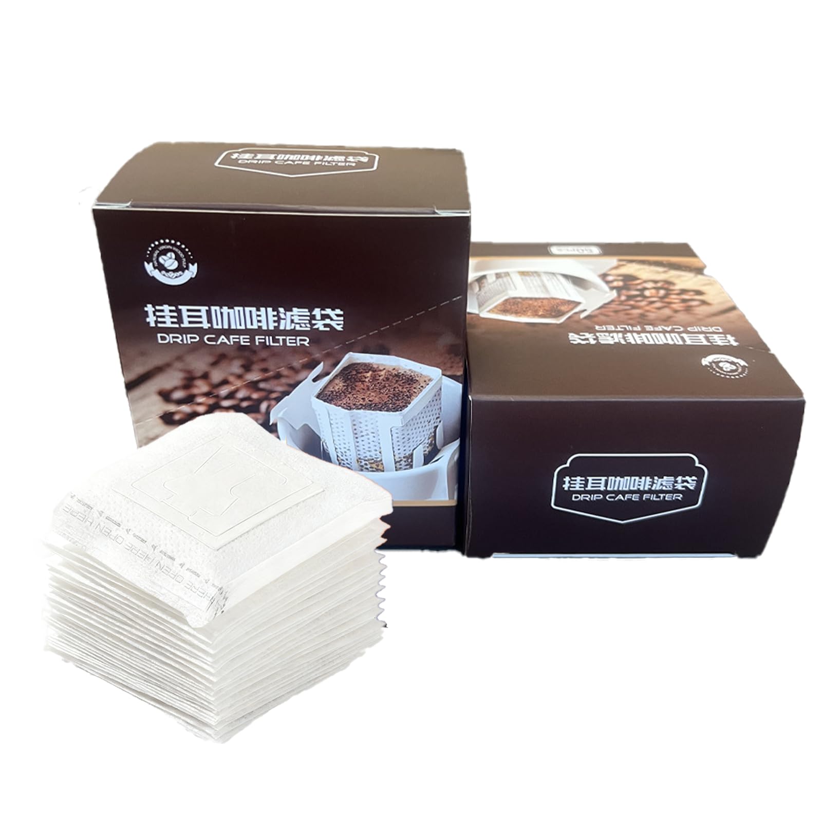 50Pcs Portable Coffee Filter Bag with Hanging Ear Design, Disposable Drip Coffee Filter Paper Bag single Serve, Pour Over Coffee Filter for Travel, Camping, Home and Office