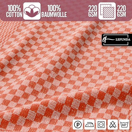 LEFUNDA® 10er Set Geschirrtücher - 100% Baumwolle Küchentücher, 220 GSM, Weiche, Super Saugfähige Geschirrhandtücher, Vollzwirn, 50x70cm (Orange, 10)