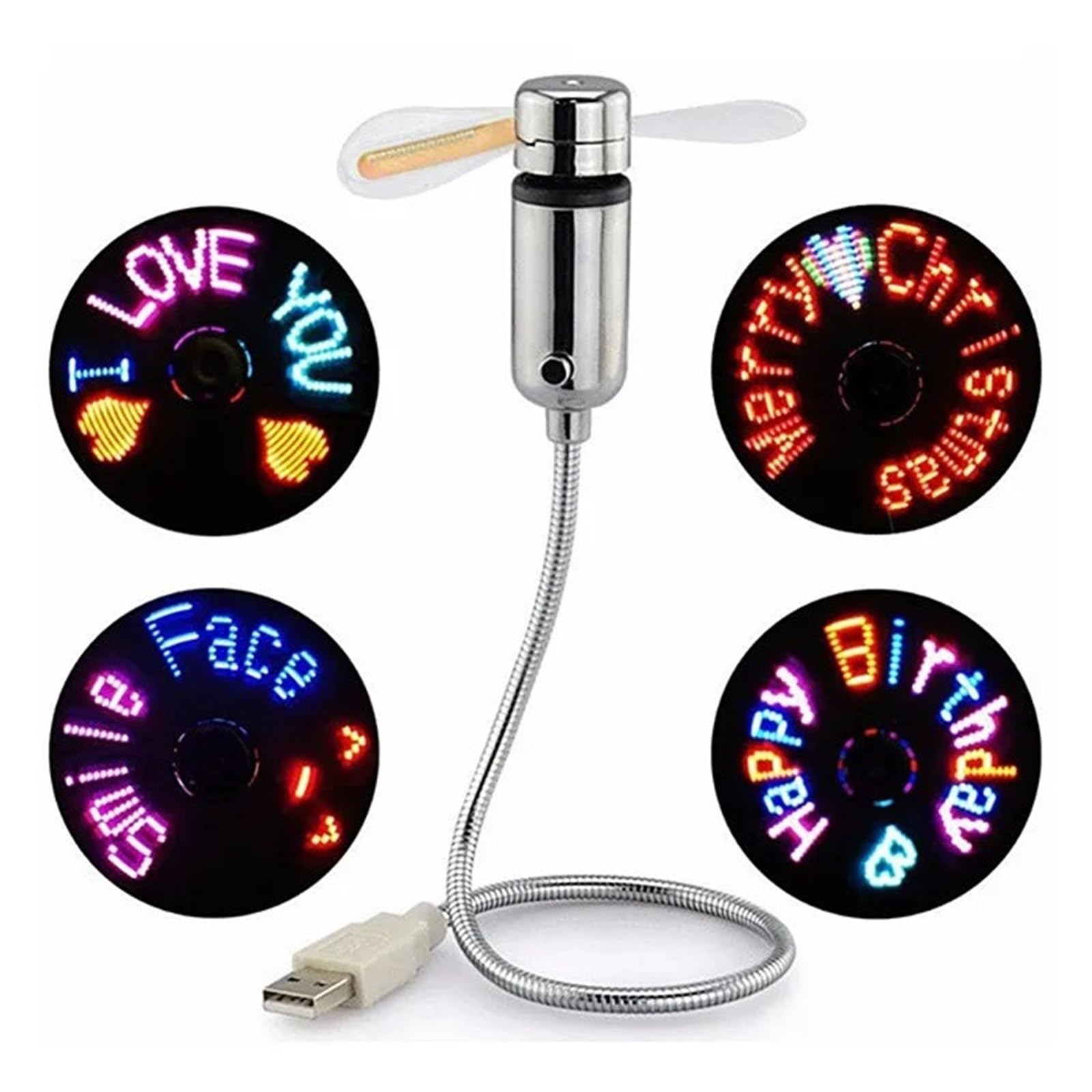 Feng Shui， Przenośny wentylator Mini wentylatory USB Kreatywny prezent ze światłem LED RGB Fajny gadżet Niestandardowe programowanie Wentylator z możliwością regulacji w wielu językach